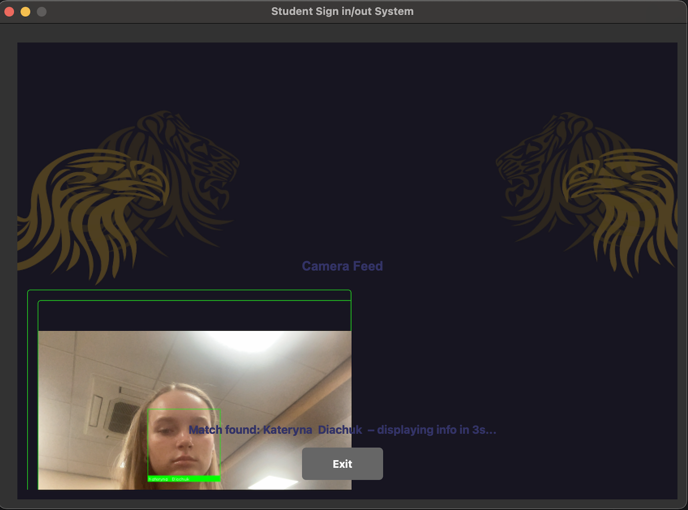 Facial recognition system - camera feed